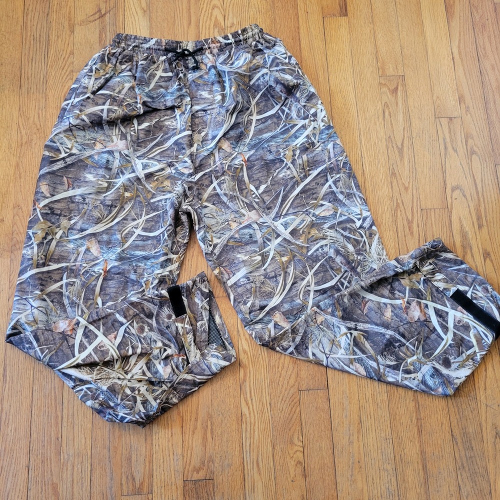 SaphiRose XXL Rain Suit‎ Pants Camo Mesh Lined Adjustable Cuffs Outdoor Hunting